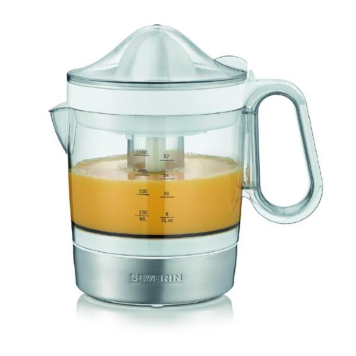 SEVERIN CP3535 SPREMIAGRUMI ELETTRICO 40W SERBATOIO XXL 1LT 2 CONI REMOVIBILI ARGENTO BIANCO